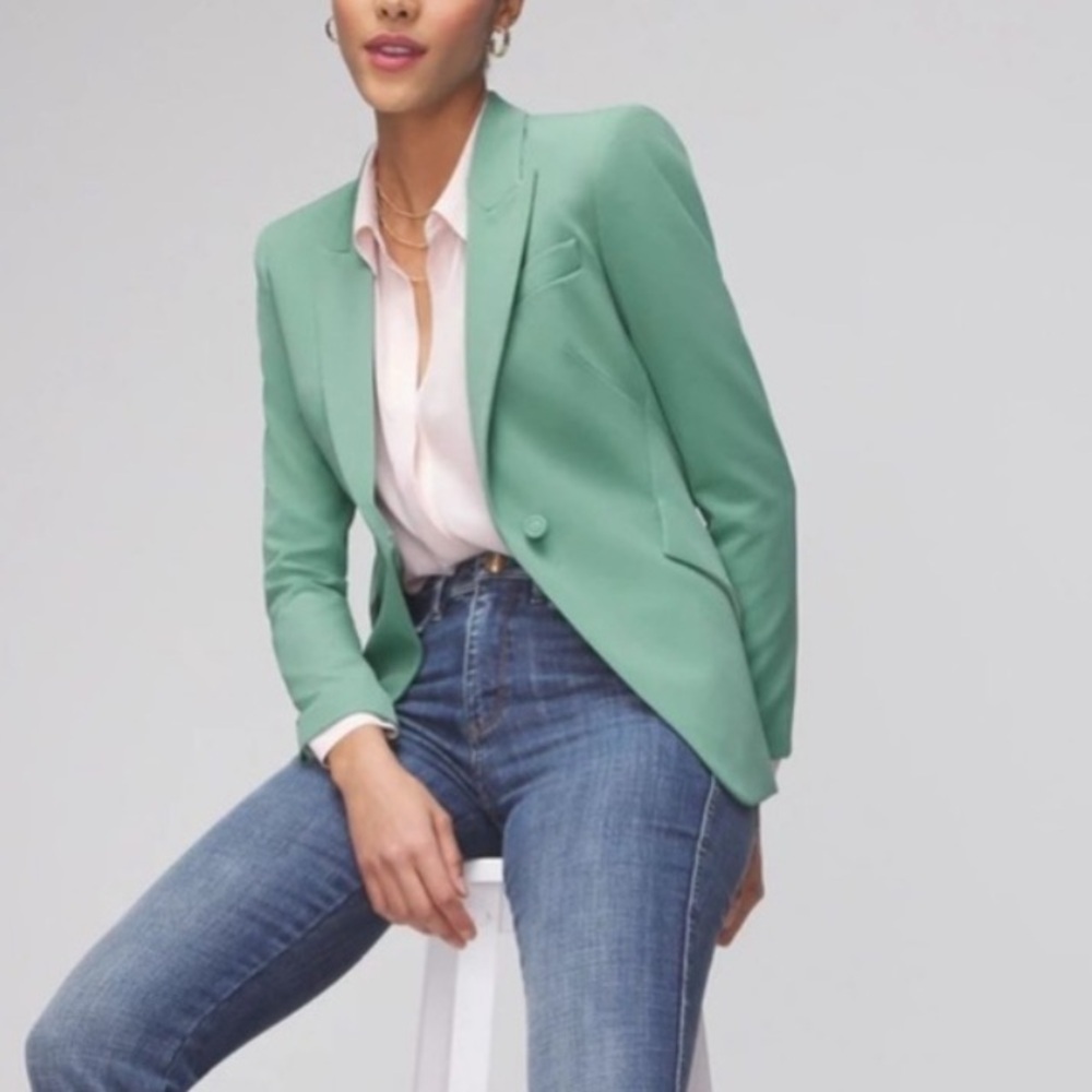 WHBM Women’s Lace Up Fluid Editor Blazer 14